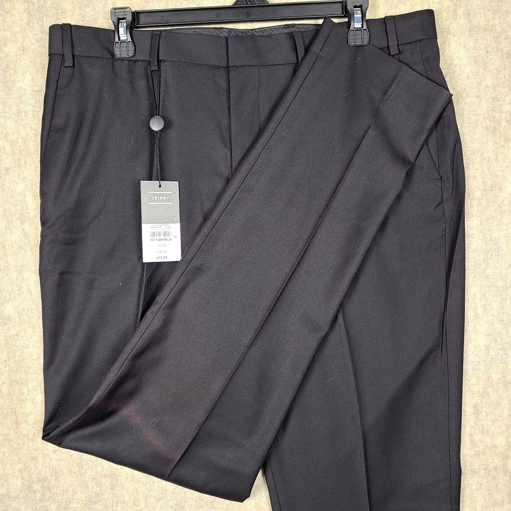 Topman Mens Skinny Suit Pant 36L Black - NWT $75  87T48PBLK Read